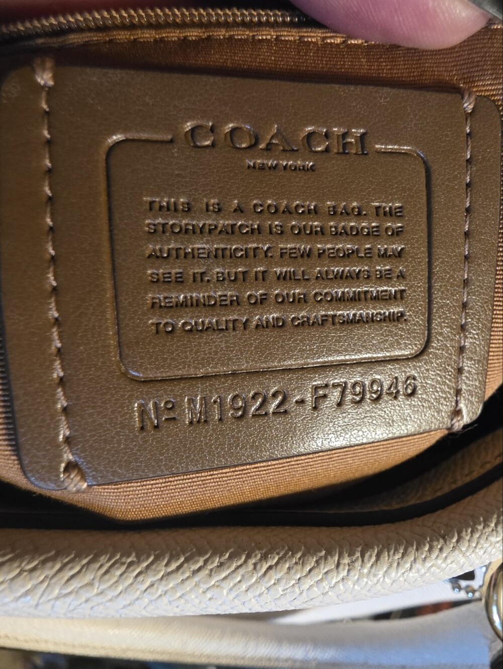 Coach Rowan Satchel F79946 Chalk White Pebbled Leather Crossbody Tote Bag - Picture 2 of 16